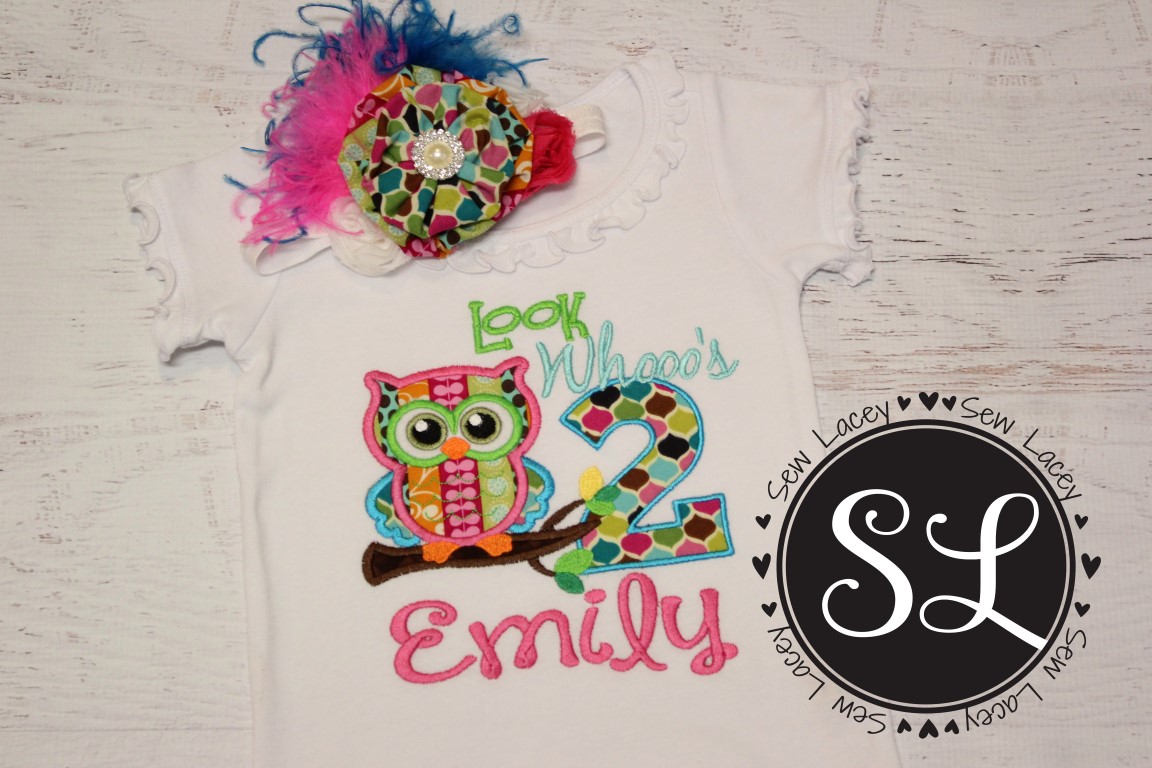 Look Who's 2 Owl Birthday shirt