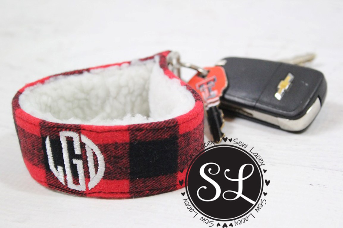 Valentine's Red & Black Plaid Key Fob