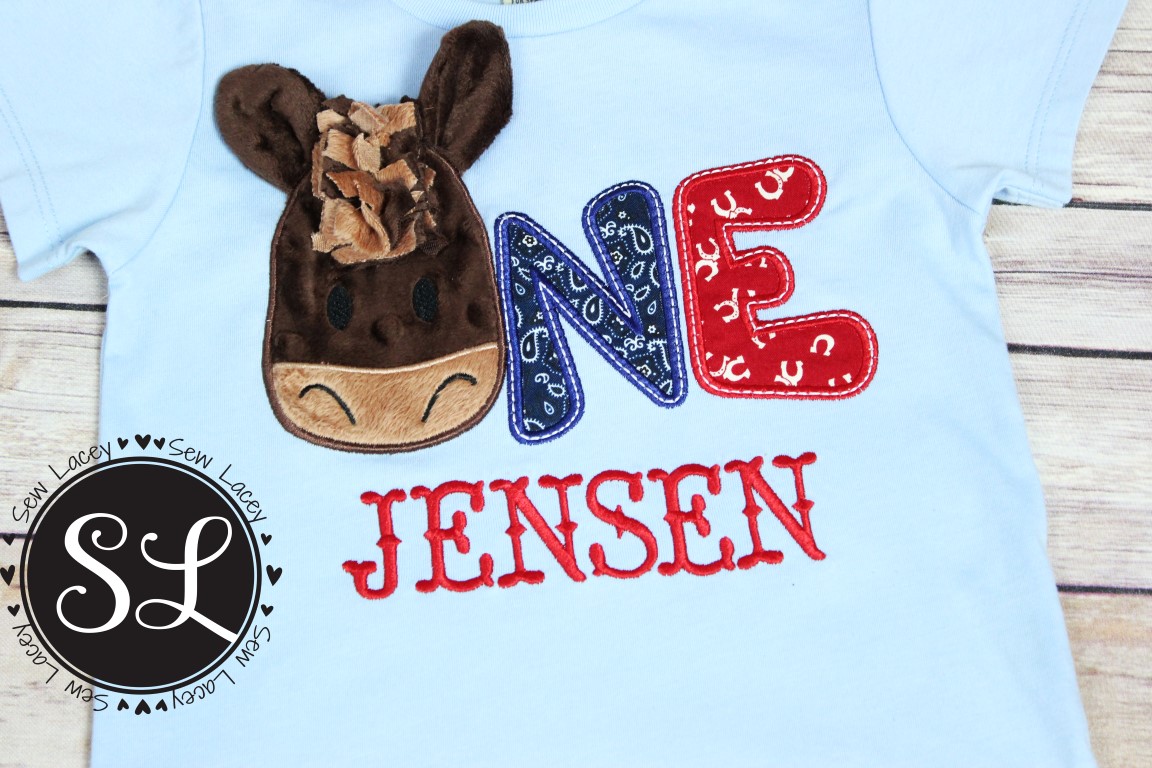 Western Horse face Birthday shirt "ONE"