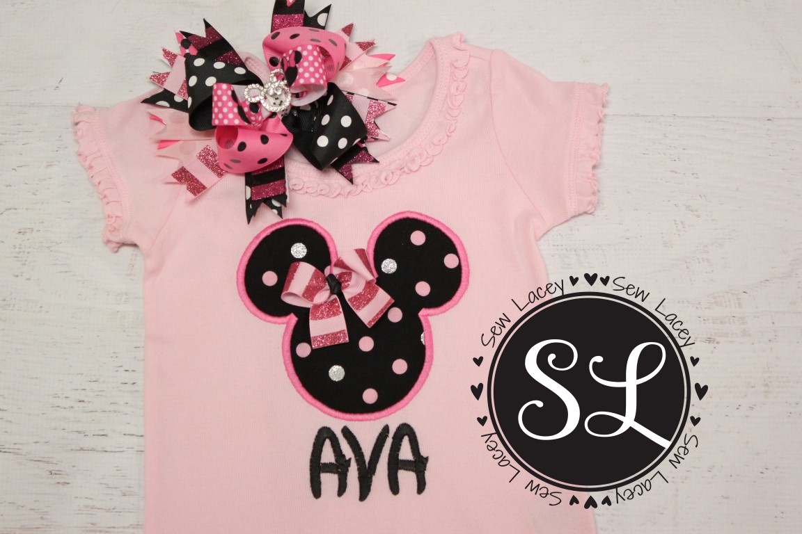 Baby Pink Girls Mouse shirt