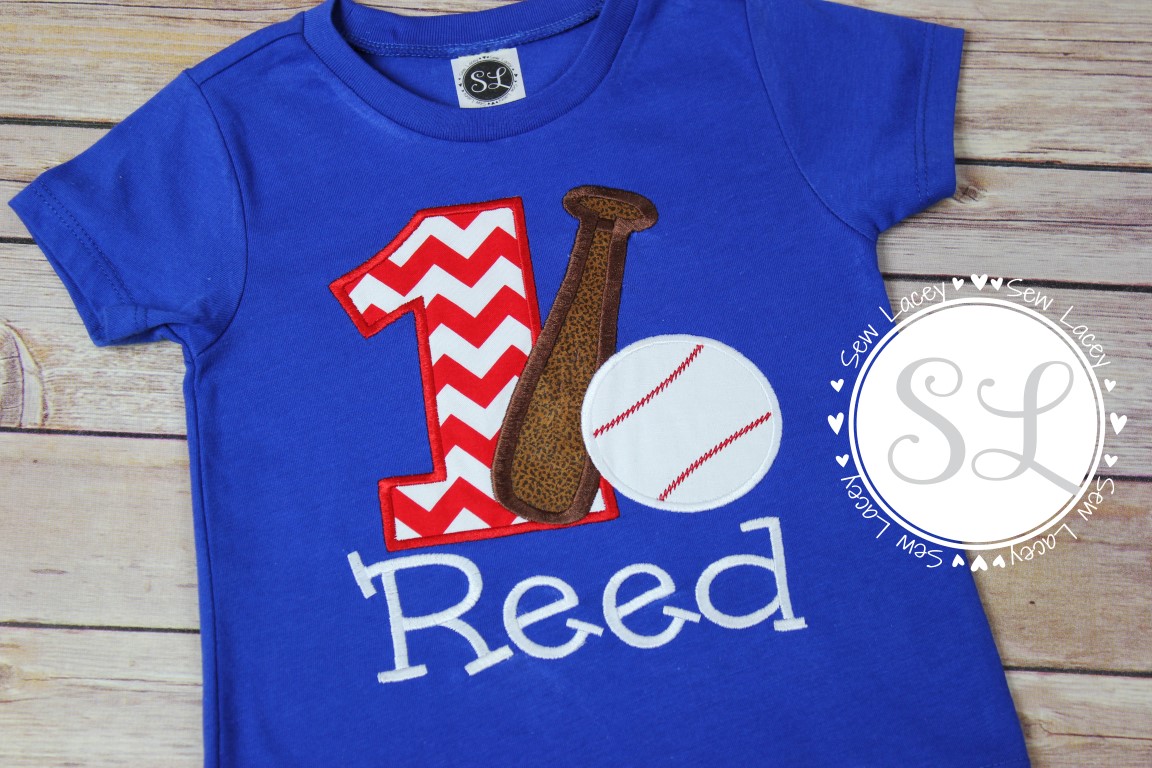 Boy's Baseball Birthday shirt -bat & ball