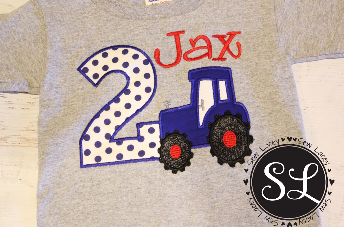 Tractor Birthday shirt (blue)